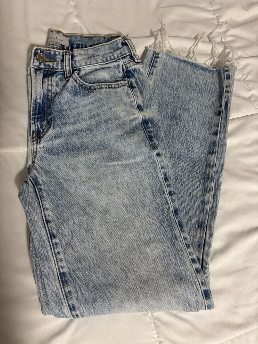 Light Wash Straight Leg Jeans